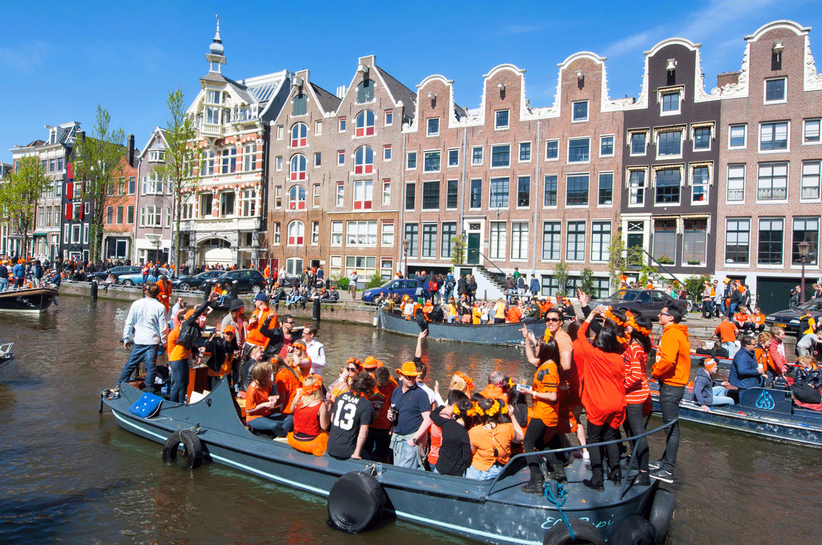 Kings day in amsterdam